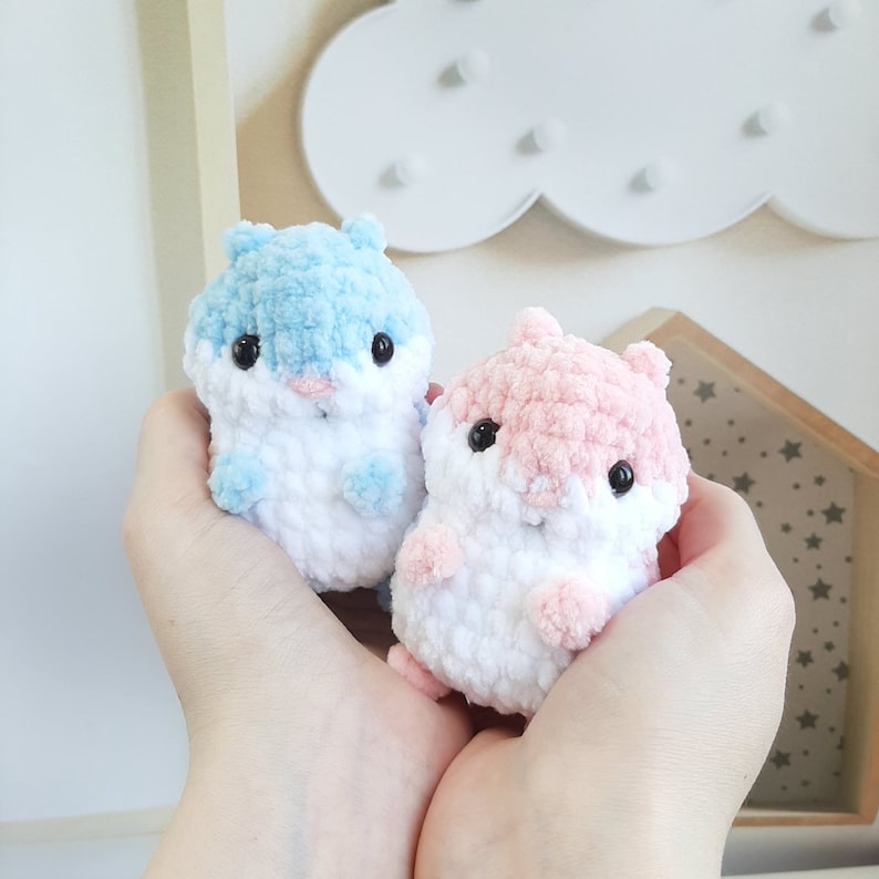 Crochet PATTERN Hamster, no sew, Amigurumi tutorial PDF in English