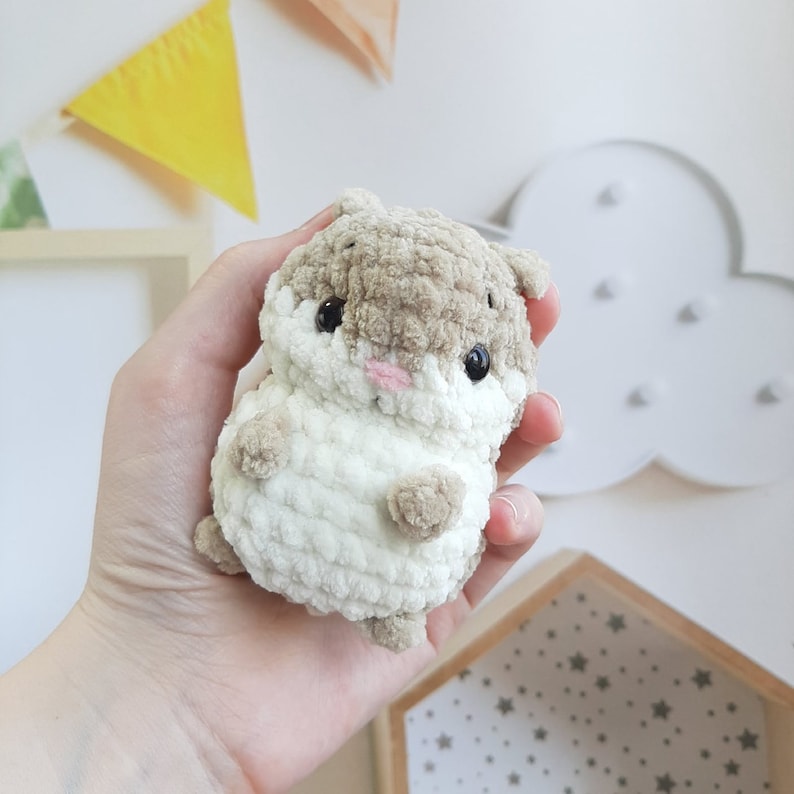 Crochet PATTERN Hamster, no sew, Amigurumi tutorial PDF in English