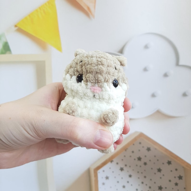 Crochet PATTERN Hamster, no sew, Amigurumi tutorial PDF in English