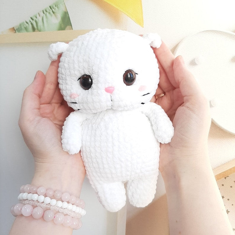 Crochet PATTERN Little kitten, no sew, Amigurumi tutorial PDF in English