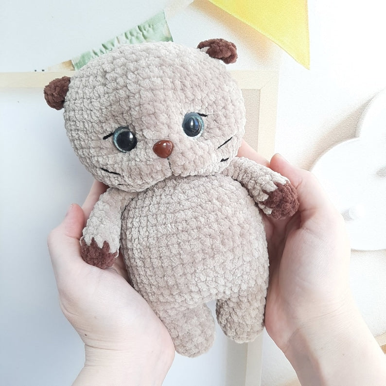 Crochet PATTERN Little kitten, no sew, Amigurumi tutorial PDF in English