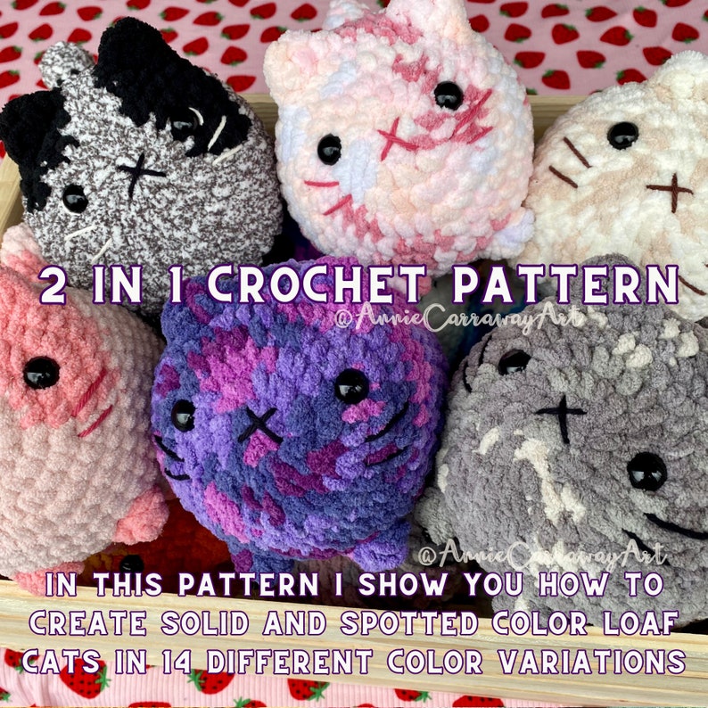 Cute Loaf Cat Plushies | 2 in 1 Crochet Pattern