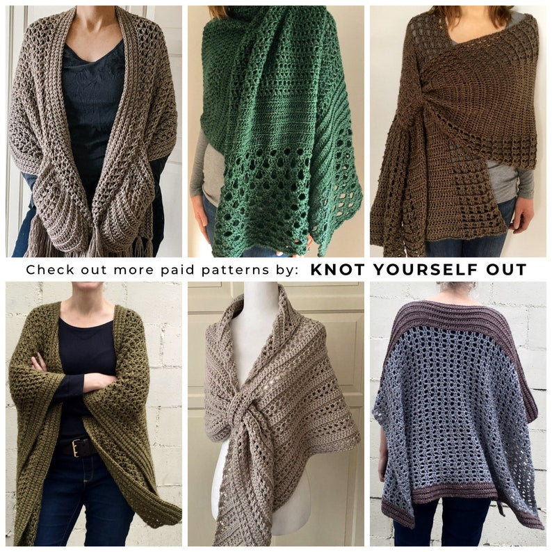 Boho Crochet Shawl with Pockets and Fringe | EASY Womens Scarf Pattern