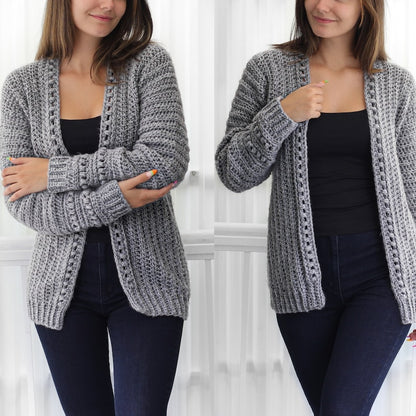 ANDREA Crochet cardigan pattern PDF-Women crochet pattern-7 sizes XS-3XL