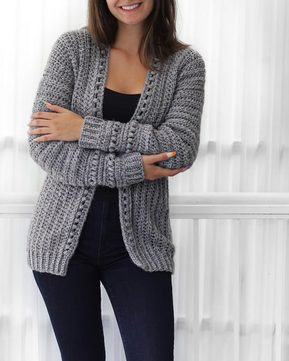 ANDREA Crochet cardigan pattern PDF-Women crochet pattern-7 sizes XS-3XL