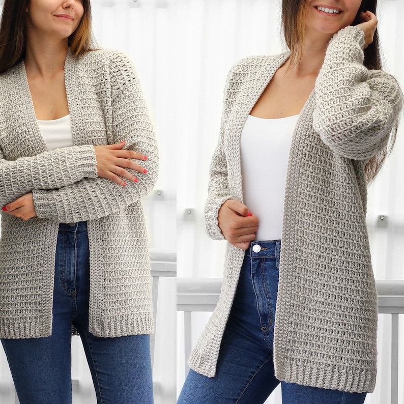 OLIVIA Crochet cardigan pattern top PDF- sweater women crochet pattern-7 sizes XS-3XL