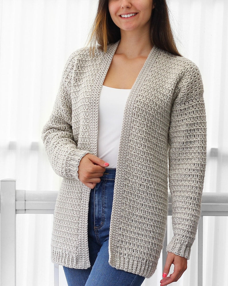 OLIVIA Crochet cardigan pattern top PDF- sweater women crochet pattern-7 sizes XS-3XL