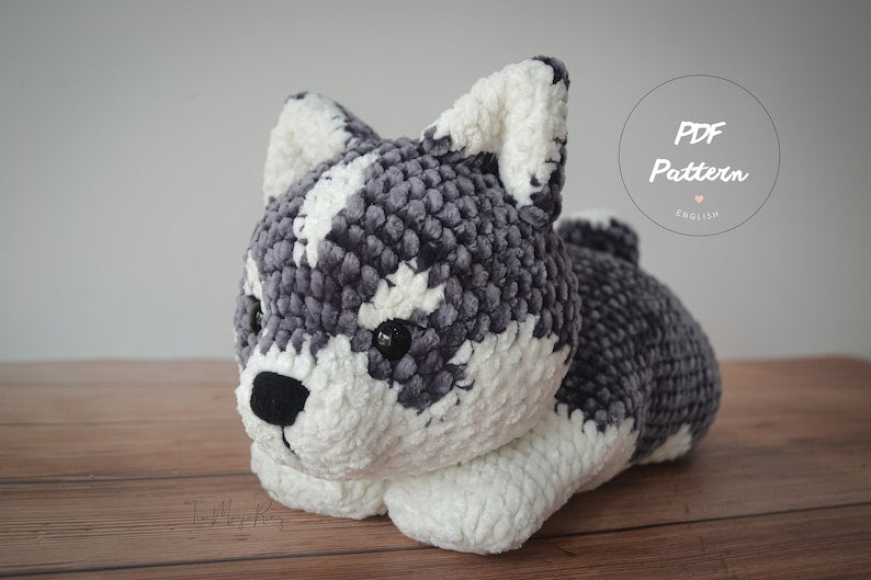 Crochet dog pattern : Little Archer the Husky puppy