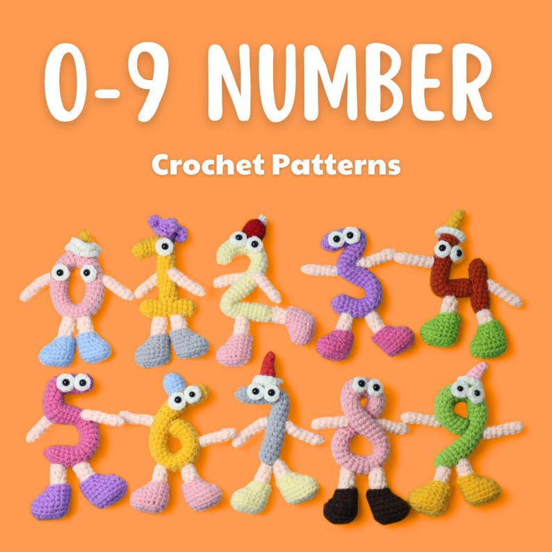 Alphabet & Number Crochet Pattern Bundle, 26 Letters Keychain Amigurumi Crochet Pattern