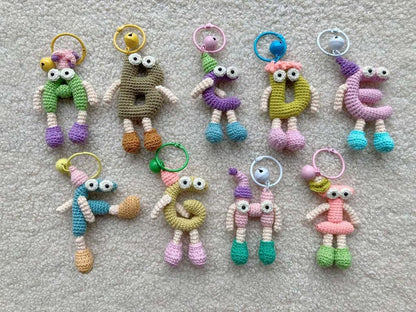 Alphabet & Number Crochet Pattern Bundle, 26 Letters Keychain Amigurumi Crochet Pattern