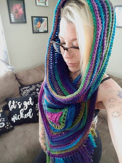 Crochet Pattern ~ Wild Oleander Hooded Scarf PATTERN