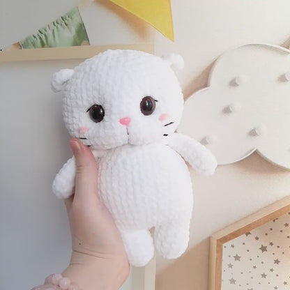 Crochet PATTERN Little kitten, no sew, Amigurumi tutorial PDF in English