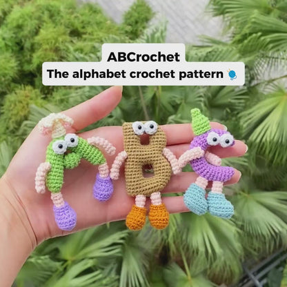 Alphabet & Number Crochet Pattern Bundle, 26 Letters Keychain Amigurumi Crochet Pattern